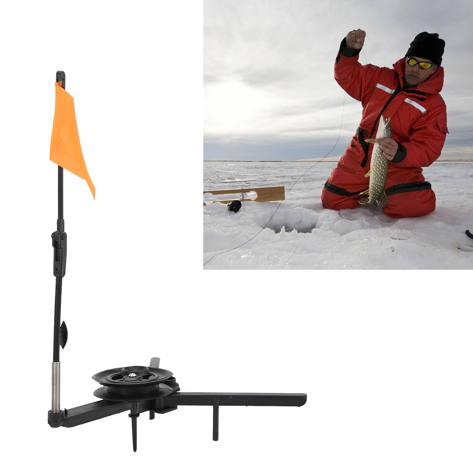 Caña de pescar en hielo plegab - Ice Fishing Tip Up reseña y precio